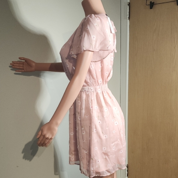 Sugarlips Light Pink Mini Dress with Floral Design - Picture 10 of 14